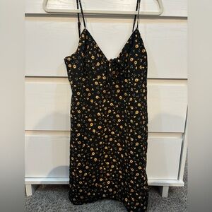 Black floral dress L